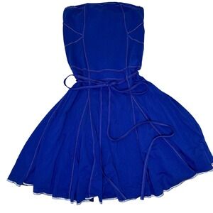 Armani Exchnage vintage y2k blue tube top mini dress for and flare tie medium